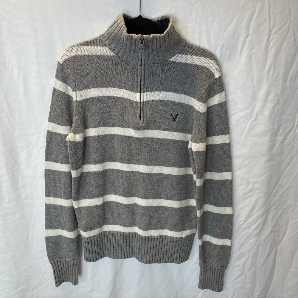 American Eagle 100% Cotton Quarter Zip Turtle Neck Long Sleeve Sweater‎ Men's M